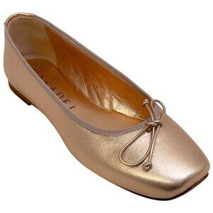 Casadei Rose Gold Lather Ballerina Flats